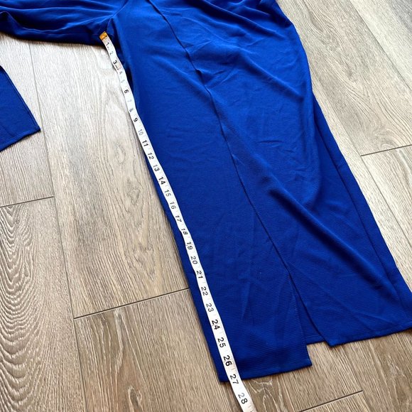 NWT London Style Collection Azure Blue Wrapover Jumpsuit Size 16 - Picture 7 of 8